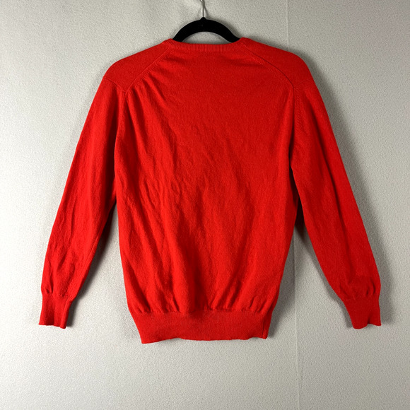 Vintage Scotland Lambswool Sweater Women Medium Red Orange Scott Charters - Picture 8 of 12